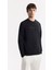 Erkek Siyah Bisiklet Yaka Baskılı Bi Stretch Interlok Sweatshirt A51y1208 7
