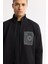 Erkek Siyah Dik Yaka Fermuarlı Bi-Stretch İnterlok Regular Fit Sweatshirt A51Y1219 2