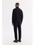 Erkek Siyah Dik Yaka Fermuarlı Bi-Stretch İnterlok Regular Fit Sweatshirt A51Y1219 5