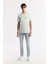 Erkek Su Yeşili Bisiklet Yaka Baskılı Bi Stretch Interlok T-shirt A51y1044 7