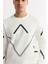 Erkek Ekru Bisiklet Yaka Baskılı Bi Stretch Interlok Sweatshirt A51y1226 3