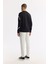 Erkek Siyah Bisiklet Yaka Baskılı Bi Stretch Interlok Sweatshirt A51y1226 5