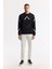 Erkek Siyah Bisiklet Yaka Baskılı Bi Stretch Interlok Sweatshirt A51y1226 6