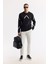 Erkek Siyah Bisiklet Yaka Baskılı Bi Stretch Interlok Sweatshirt A51y1226 7