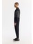 Erkek Siyah Bisiklet Yaka Baskılı Bi Stretch Interlok Sweatshirt A51y1227 4