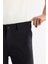 Erkek Siyah Slim Fit Beli Lastikli Bi Stretch Kumaş Pantolon A51y3077 5