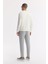 Erkek Ekru Bisiklet Yaka Jakarlı Elastan Sweatshirt A51y1228 4