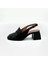 Deri Siyah Topuklu Slingback Loafer - 5 Cm 1