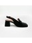 Deri Siyah Topuklu Slingback Loafer - 5 Cm 2
