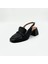 Deri Siyah Topuklu Slingback Loafer - 5 Cm 3