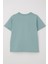 Erkek Çocuk Tişört Çift Cep Detaylı Kabartma Yazı Baskılı 6-12 Yaş, Su Yeşili 2