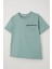 Erkek Çocuk Tişört Çift Cep Detaylı Kabartma Yazı Baskılı 6-12 Yaş, Su Yeşili 3