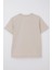 Erkek Çocuk Tişört Çift Cep Detaylı Kabartma Yazı Baskılı 6-12 Yaş, Bej 2