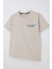 Erkek Çocuk Tişört Çift Cep Detaylı Kabartma Yazı Baskılı 6-12 Yaş, Bej 3