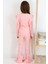 Kız Çocuk Taytlı Takım Yazı Nakışlı Paçası Yırtmaçlı 4-8 Yaş, Pembe 5