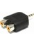 3.5 Mm. Jack To 2 Dişi Rca Çevirici Qtop Q-728 1