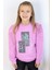 Kız Çocuk Sweatshirt Çiçek & Yazı Baskılı 6-12 Yaş, Eflatun 1