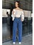 Kadın Bol Paça Yüksek Bel Jean Kot Pantolon P-00009070 1
