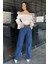 Kadın Bol Paça Yüksek Bel Jean Kot Pantolon P-00009070 2