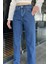 Kadın Bol Paça Yüksek Bel Jean Kot Pantolon P-00009070 4