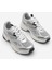 Kadın Sneaker Kalın Taban Bağcıklı File Detaylı Spor Ayakkabı Sargen Gümüş 5