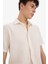 %100 Pamuk Regular Fit Polo Yaka Keten Görünümlü Yazlık Kısa Kollu Gömlek D7531AX25SP 4
