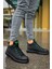 Bağcıklı Erkek Sneaker Bot Siyah Yeşil 1