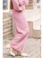Kız Çocuk Çiçek Broş Detaylı Blazer Ceket Halter Yaka Taş Detaylı Bluz Pembe Alt Üst Takım 4