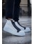 Fermuarlı Bağcık Detaylı Erkek Sneaker Bot Beyaz Antrasit 1