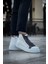 Fermuarlı Bağcık Detaylı Erkek Sneaker Bot Beyaz Antrasit 4