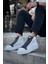 Fermuarlı Bağcık Detaylı Erkek Sneaker Bot Beyaz Antrasit 5