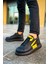 Bağcıklı Erkek Sneaker Bot Siyah Sarı 3