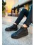 Fermuarlı Bağcık Detaylı Erkek Sneaker Bot Siyah Siyah 3
