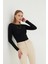 Kadın Kayık Yaka Basic Uzun Kollu Body Likralı Bluz Viskon Body 160 4
