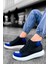 Bağcıklı Erkek Sneaker Bot Siyah Saks Mavi 1