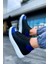 Bağcıklı Erkek Sneaker Bot Siyah Saks Mavi 4