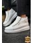 Bağcıklı Deri Erkek Sneaker Bot Beyaz 1