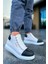 Bağcıklı Erkek Sneaker Bot Beyaz Antrasit 2