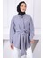 Gri Bel Kuşaklı Modal Gömlek 1