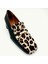 Deri Leopar Desenli Kadın Topuklu Loafer 3