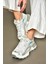 S312213109 Beyaz Kalın Tabanlı Spor Ayakkabı Sneakers 1
