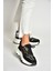 U973568209 Siyah Kalın Tabanlı Spor Ayakkabı Sneakers 1