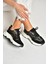 U973568209 Siyah Kalın Tabanlı Spor Ayakkabı Sneakers 2