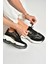 U973568209 Siyah Kalın Tabanlı Spor Ayakkabı Sneakers 4