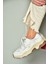U312414209 Beyaz Kalın Tabanlı Spor Ayakkabı Sneakers 3
