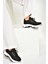 U239032604 Siyah Kumaş Kalın Tabanlı Spor Ayakkabı Sneakers 1
