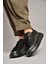 T820664009 Siyah Kalın Tabanlı Spor Ayakkabı Sneakers 2