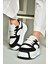 U973219002 Siyah/beyaz Kalın Tabanlı Spor Ayakkabı Sneakers 2
