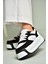 U973219002 Siyah/beyaz Kalın Tabanlı Spor Ayakkabı Sneakers 3