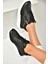 U702020709 Siyah Kalın Tabanlı Spor Ayakkabı Sneakers 1
